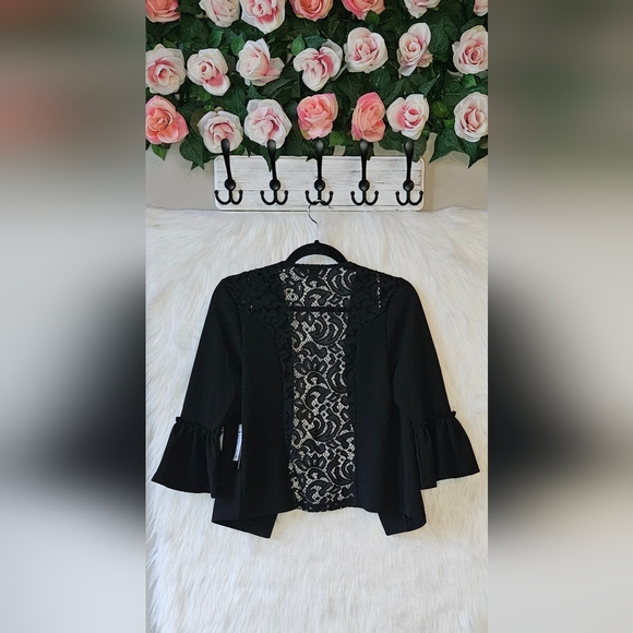 Impress Classic Black Lace-Trimmed Blazer - Picture 3 of 6